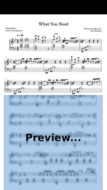 The Weeknd - What you need (Sheet Music)