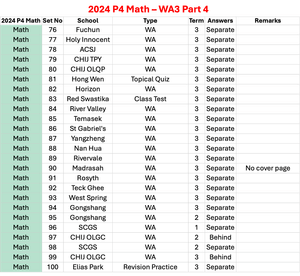 2024 P4 Math - WA3 Part 4