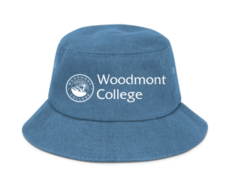  Denim Bucket Hat White logo