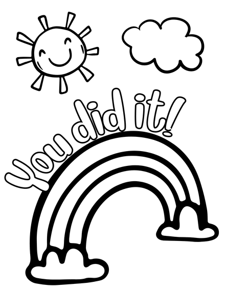 Rainbow You Did It Coloring Page