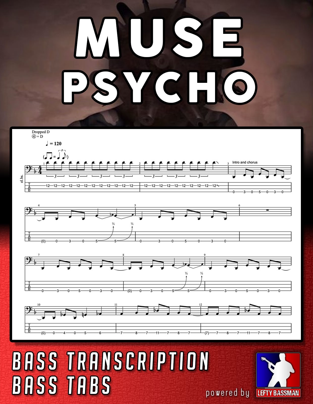 Muse Psycho Bass Transcription And Tabs