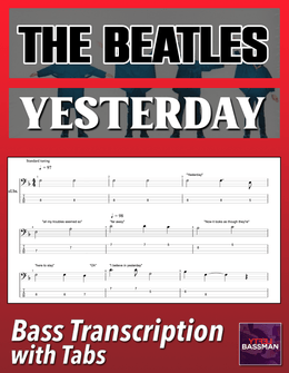 The Beatles - Yesterday /// Bass transcription with tabs &amp; Audio Track