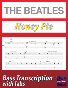 The Beatles - Honey Pie /// Bass transcription with tabs &amp; Audio Track