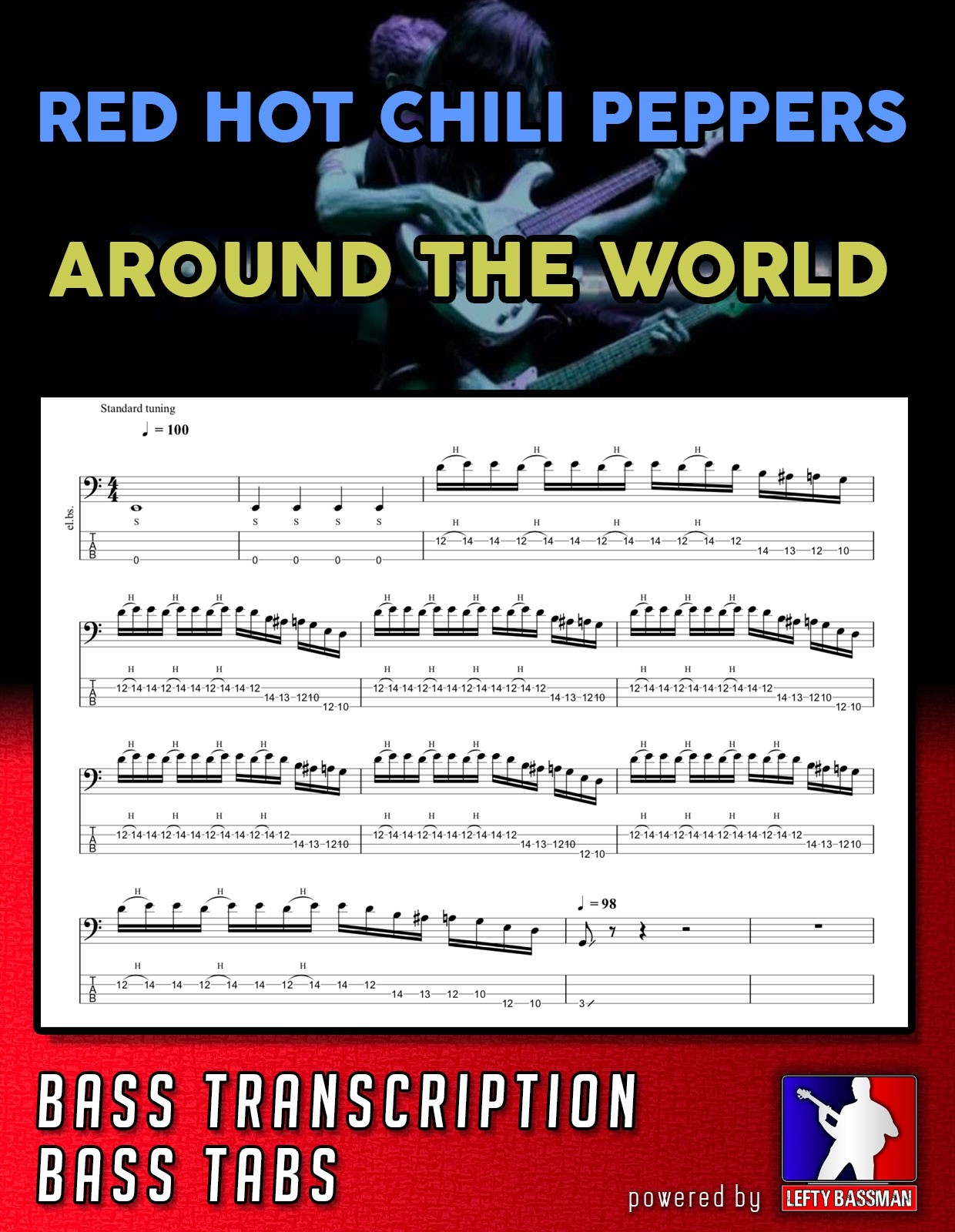 Red Hot Chili Peppers - Around The World // Bass Tabs & Backing Track