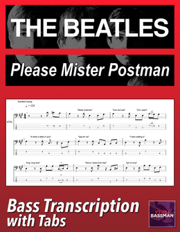 The Beatles - Please Mister Postman /// Bass transcription with tabs &amp; Audio Track