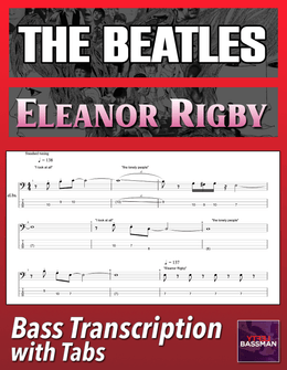 The Beatles - Eleanor Rigby /// Bass transcription with tabs &amp; Audio Track