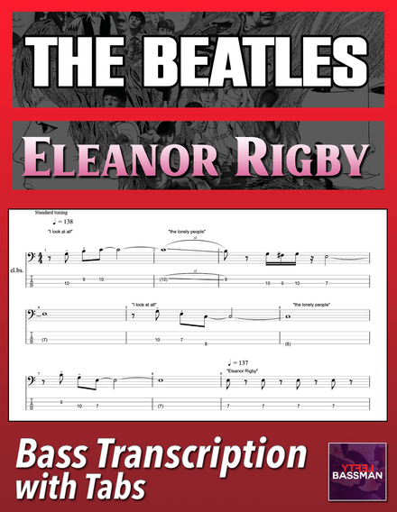 The Beatles - Eleanor Rigby /// Bass transcription with tabs &amp; Audio Track