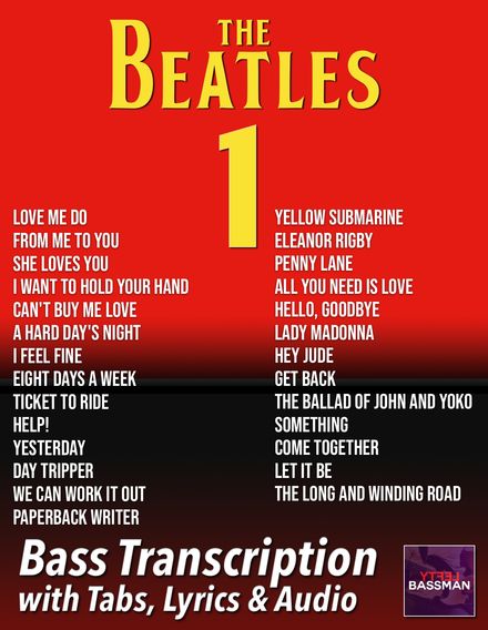 The Beatles - 1 /// Bass transcription with tabs &amp; my audio tracks