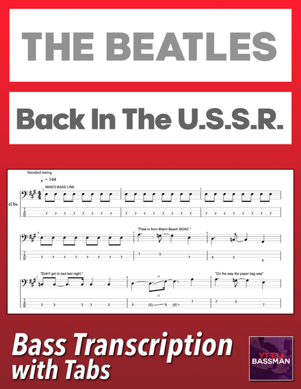 The Beatles - Back In The U.S.S.R. /// Bass transcription with tabs &amp; Audio Track