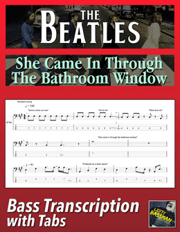 The Beatles - She Came In Through The Bathroom Window /// Bass transcription with tabs &amp; Audio track