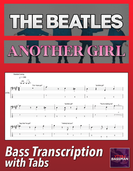 The Beatles - Another Girl /// Bass transcription with tabs &amp; Audio Track