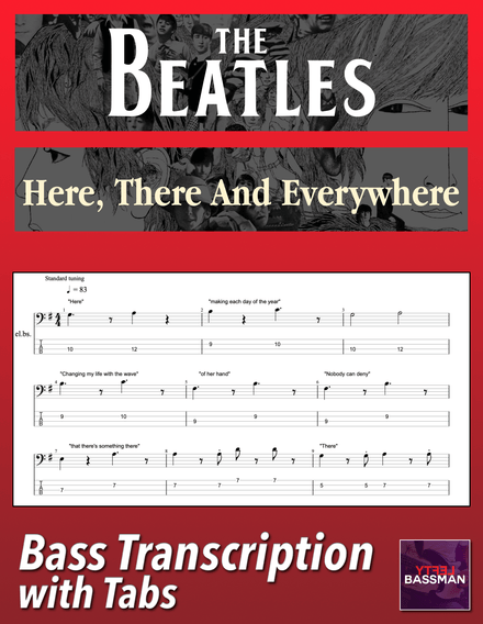 The Beatles - Here, There And Everywhere /// Bass transcription with tabs &amp; Audio Track