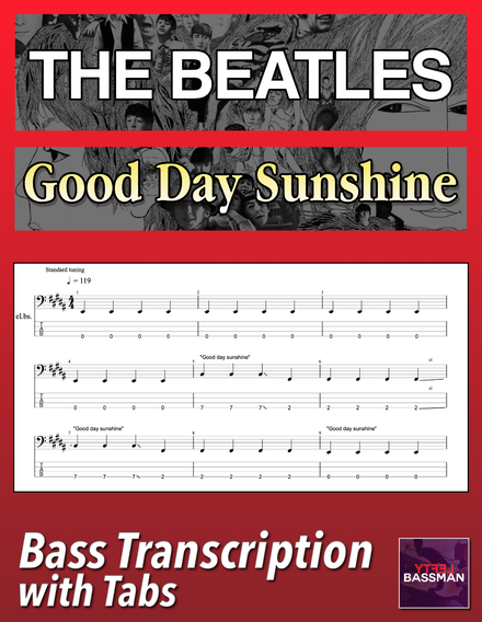 The Beatles - Good Day Sunshine /// Bass transcription with tabs &amp; Audio Track