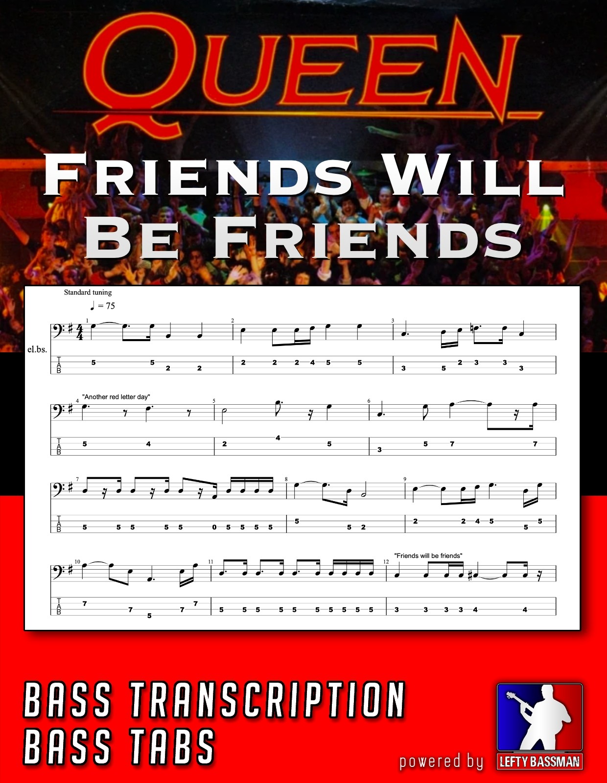 Queen Friends Will Be Friends Lyrics Deutsch Queen - Friends Will Be Friends /// Bass Transcription with Tabs & Audio