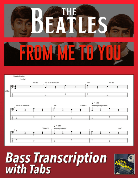 The Beatles - From Me To You /// Bass transcription with tabs &amp; Audio track