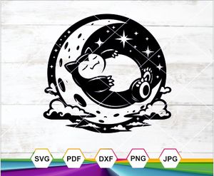 Snorlax Svg, Cricut svg, Silhouette Svg, Cameo Svg, Cut file Svg, Snorlax Png, Snorlax Clipart