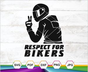 Respect for Bikers Peace Sign SVG PNG JPG DXF PDF – Motorcycle Helmet Design for Crafts