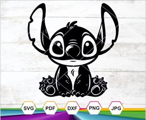 Stitch sitting SVG, cartoon character cut file, Cricut design, sublimation, kawaii SVG, Ohana