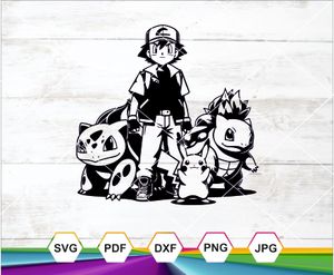 Pokemon Svg, Pikachu Svg, Bulbasaur Svg, Squirtle Svg, Cut file Svg, Pokemon Characters, Pokemon