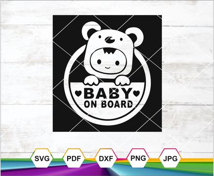 Baby in Car Svg, Baby on Board Svg, Car stickers Digital Download Cricut cut file, Silhouette Cameo 