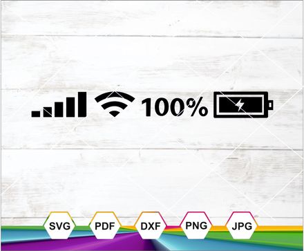 Phone Icons Svg, Wifi Svg, Signal Strenght Svg, Battery Level Svg, Car Sticker Svg 