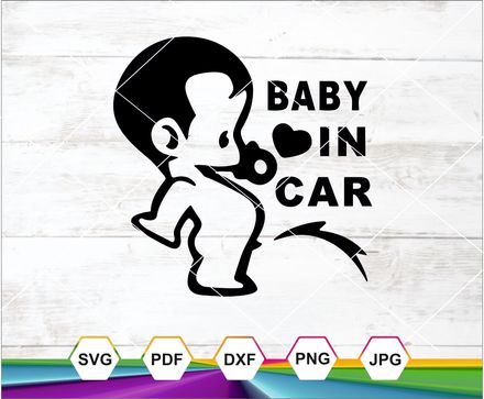 Baby in Car Svg, Baby on Board Svg, Car stickers Digital Download Cricut cut file, Silhouette Cameo 