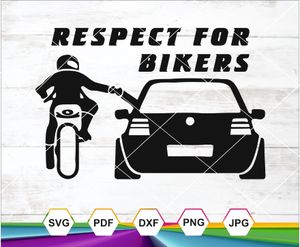 Respect for Bikers SVG PNG JPG DXF PDF – Motorcycle &amp; Car Handshake Design for Crafts