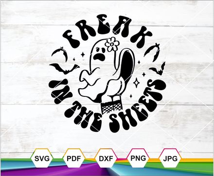 Freak In The Sheets Svg, Ghost svg, Cute Ghost Svg, Freak in the Sheets Png, Cricut cut file, Digita