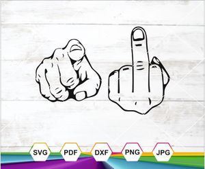 Hand Gesture SVG PNG DXF JPG PDF – Pointing &amp; Middle Finger Design for Cricut &amp; Sublimation