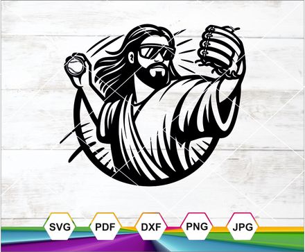 Jesus Svg, Pitcher Svg, Baseball Svg, Throwing Baseball, Jesus Saves Svg, Jesus cut file, Cricut 