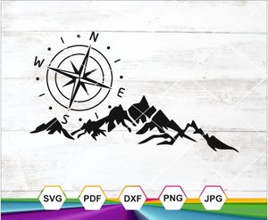 Mountain Compass SVG PNG DXF JPG PDF – Outdoor Adventure Design for Cricut &amp; Sublimation