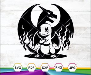 Charizard Svg, Charmander svg, Charmander Silhouette Svg, Charizard Cricut cut file, Charizard Clipa