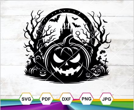 Scary Pumpking SVG, Halloween SVG, Horror Svg, Pumpking Clipart, Pumpking png, Instant download