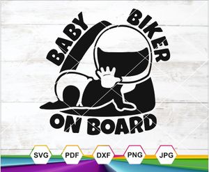 Baby Biker On Board SVG PNG JPG DXF PDF – Motorcycle Helmet Decal for Cricut &amp; Crafts