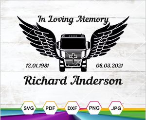 In Loving Memory SVG PNG DXF JPG PDF – Truck Driver Memorial Design for Cricut &amp; Sublimation