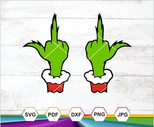 Grinch Hands Middle Finger Flip Off Funny Christmas Digital Art | Cricut CNC File | Instant Download