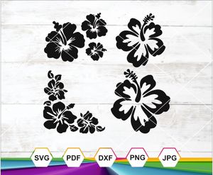 Hibiscus Flower SVG PNG DXF JPG PDF for Cricut, Silhouette, Sublimation &amp; Summer Crafts