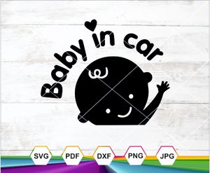 Cute Baby in Car SVG PNG DXF JPG PDF – Safety Sticker Design for Cricut &amp; Sublimation Projects