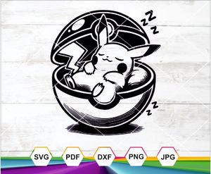 Pokemon Svg, Pikachu Svg, Captain Svg, Sleeping Svg, Cut file Svg, Pokemon Characters, Pokeball Clip