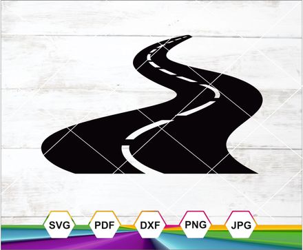 Road SVG, Road Silhouette Svg, Road Curve Svg, Driving Road Svg, Road Swerve Svg, Cricut cut file