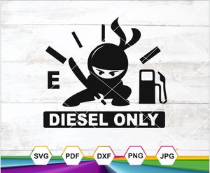 Diesel Only Svg, Gas Cap Svg, Funny gas sticker, Diesel Decal Svg, Empty Fuel Cap Ninja Sticker Svg