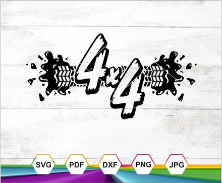 4x4 svg, off-road svg, four-wheel drive, mud splatter, Tire tracks svg, Cricut cut files, Silhouette