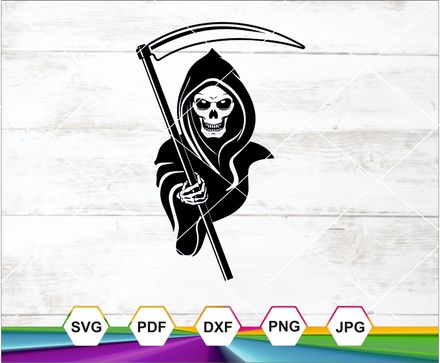 Grim Reaper, Scary, Death, Spooky, Halloween Svg, Halloween Clipart, Gothic, Horror Svg, Skull Svg