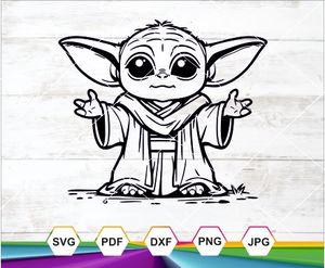 Baby Yoda Svg, Grogu Svg, Yoda Clipart, Baby Yoda Clipart, Baby Yoda Png Cricut cut file, Digital