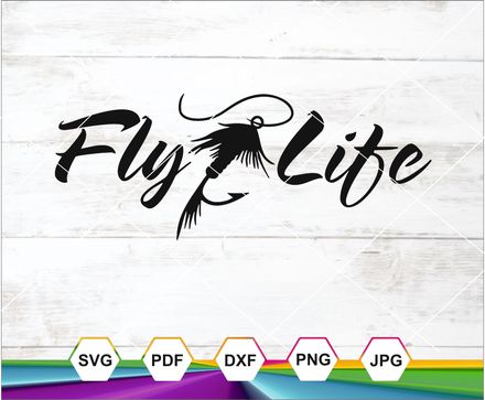 Fly life svg, Fishing life, Fly fishing, Fishing fly hook sticker svg, Car sticker decal, Cricut cut