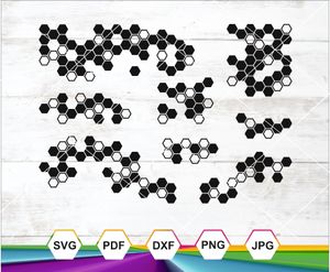 Hexagon SVG PNG DXF JPG PDF – Geometric Pattern for Cricut, Silhouette &amp; Sublimation Crafts