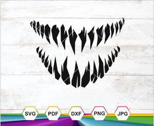 Monster Smile SVG PNG DXF JPG PDF – Horror Teeth Design for Cricut, Silhouette &amp; Stickers