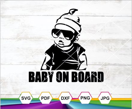 Baby in Car Svg, Baby on Board Svg, Car stickers Digital Download Cricut cut file, Silhouette Cameo 