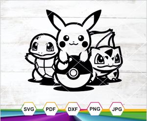 Pokemon Svg, Pikachu Svg, Bulbasaur Svg, Squirtle Svg, Cut file Svg, Pokemon Characters, Pokemon