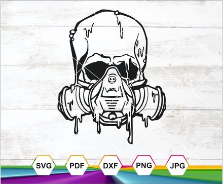 Dripping skull gas mask svg, Melting skull svg, Skull svg, Skull in gas mask svg, Sticker Cricut 